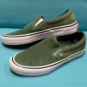 RARE Vans Green Suede Classic Asher Slip-On Loafers - Men's 8/Women's 9.5